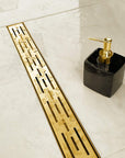 Unlacquered Brass Linear Floor Drain