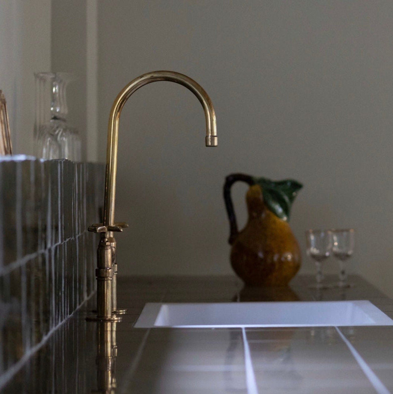 Unlacquered Brass Kitchen Faucet