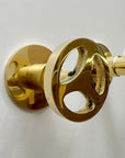 Unlacquered Brass Wall Mounted Faucet With Wheel Handles