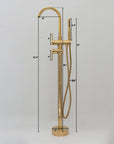 Unlacquered Brass Tub Filler Free Standing