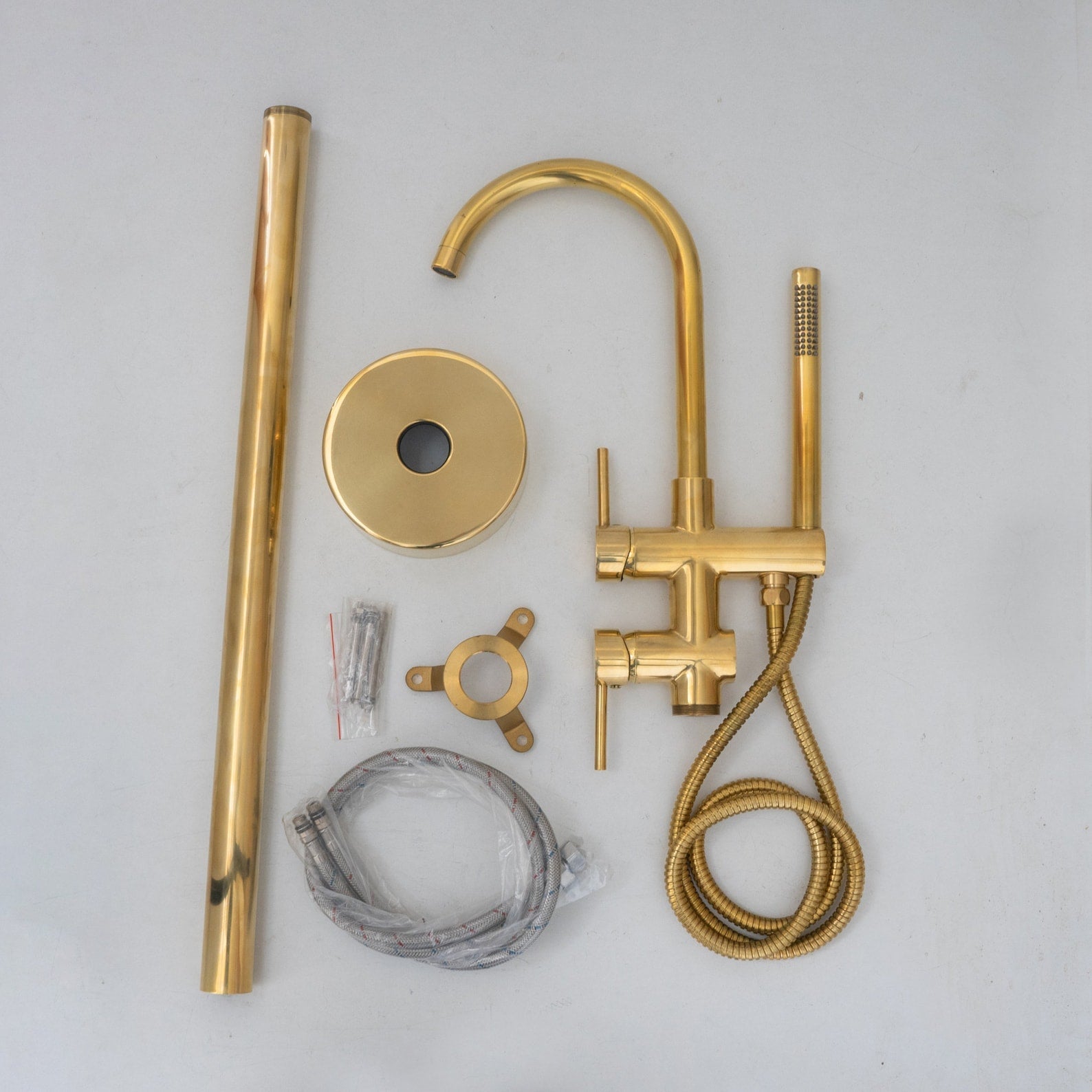 Unlacquered Brass Tub Filler Free Standing