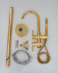 Unlacquered Brass Tub Filler Free Standing