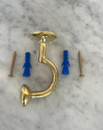 Unlacquered Brass Hooks, Solid Brass "S" Hook