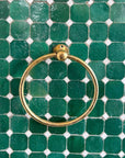 Circle Unlacquered Brass Towel Rack Holder - Solid Brass Towel Rail