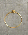 Circle Unlacquered Brass Towel Rack Holder - Solid Brass Towel Rail