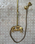 Unlacquered Brass Exposed Shower with HandHeld, Round ShowerHead