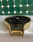 Handmade Glass Sink Rinser with High Pressure | Solid Unlacquered Brass