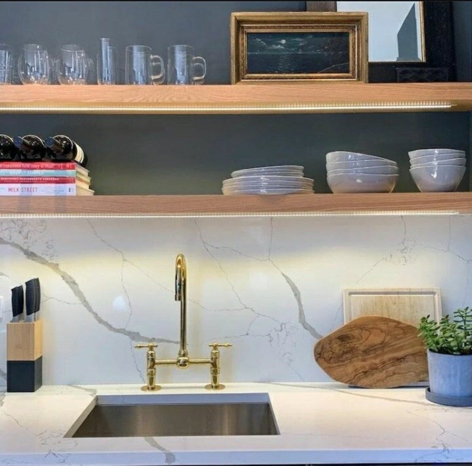 Unlacquered Brass Kitchen Faucet Combo