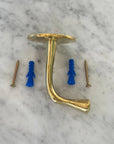 Handracfted Brass Bathroom Hooks, Coat Hooks Rustic Wall Mounted