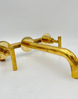 Unlacquered Brass Bathroom Faucet With Lever Handles