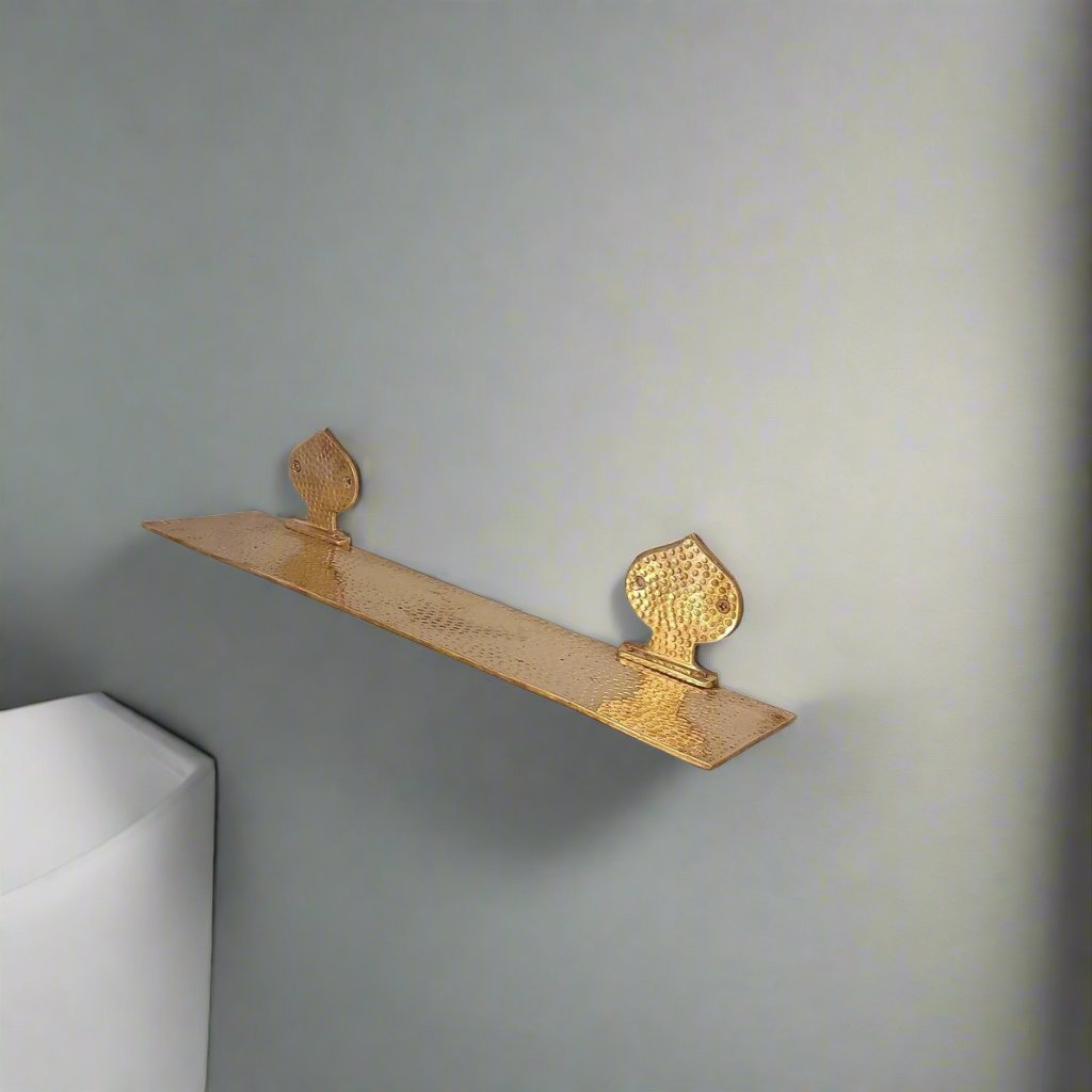 Unlacquered Brass Wall Mount Bathroom Shelf