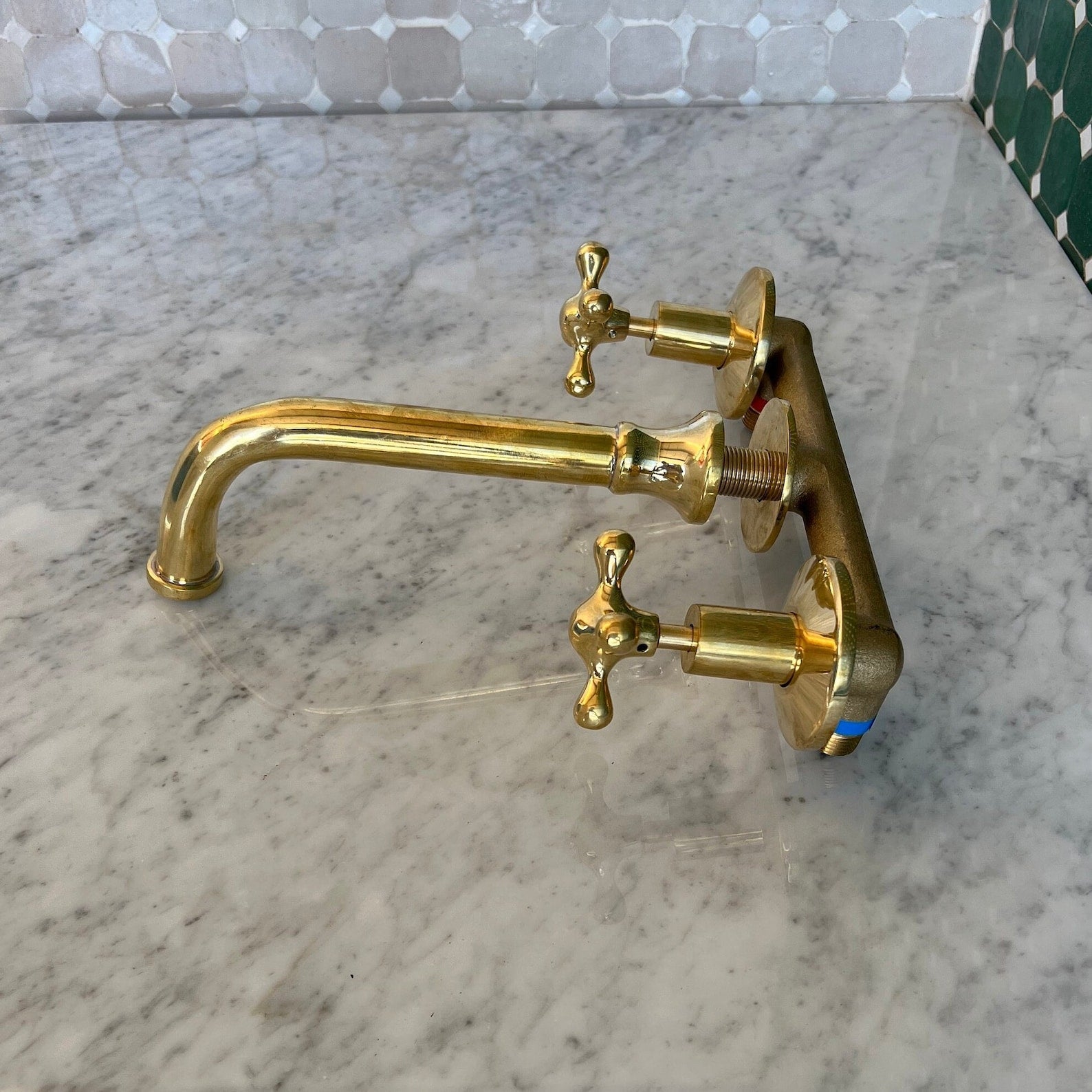 Unlacquered Brass Wall-mount Faucet, Bathroom Tub Faucet