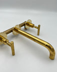 Unlacquered Brass Bathroom Faucet With Lever Handles