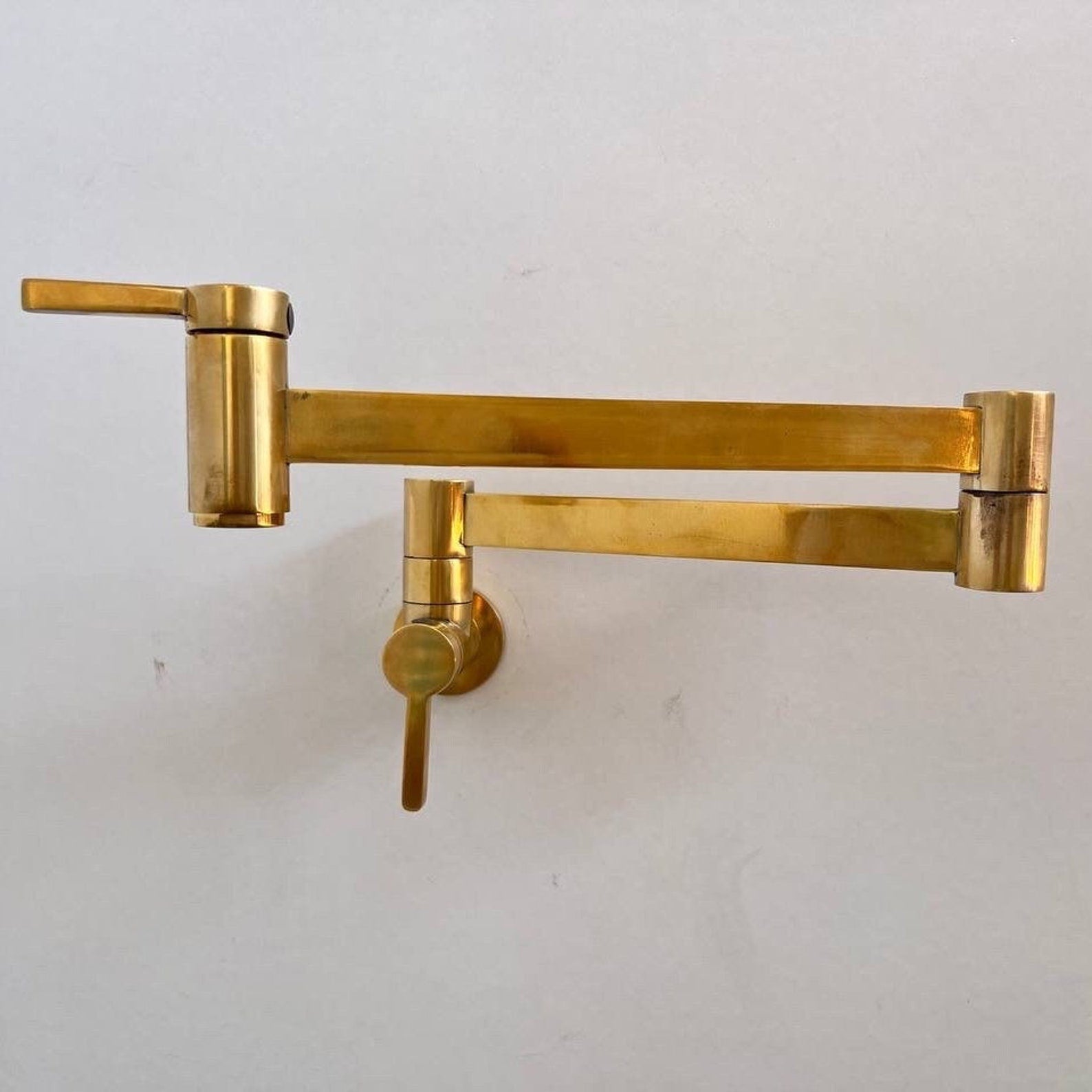 Elegant Unlacquered Brass Pot Filler for a Timeless Touch