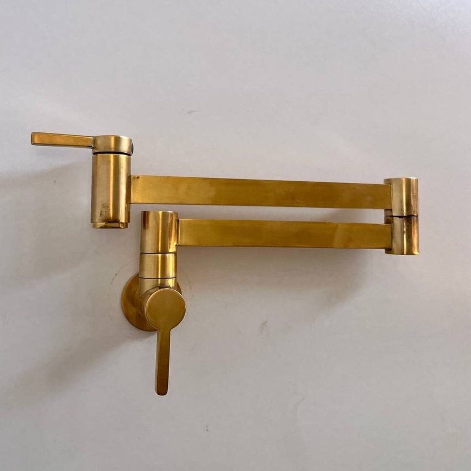 Elegant Unlacquered Brass Pot Filler for a Timeless Touch