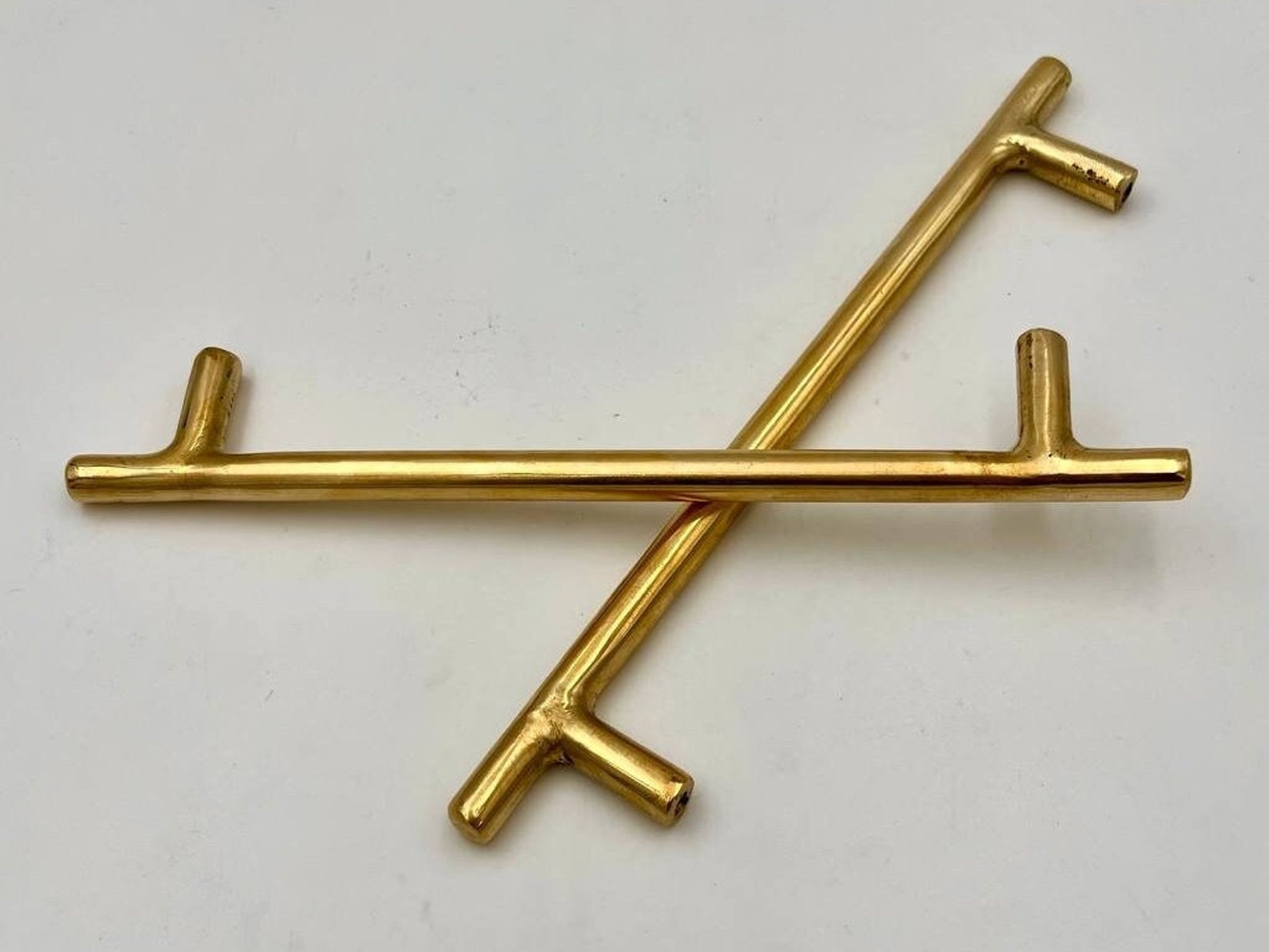 Unlacquered Brass Bar Drawer pulls- Bar cabinet Pulls