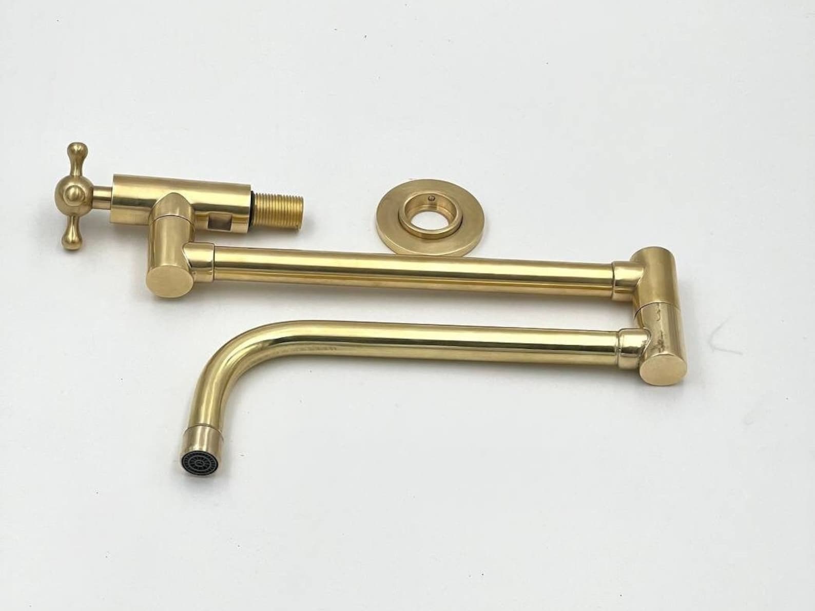 Elegant Unlacquered Brass Pot Filler for a Timeless Kitchen Look