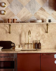 Unlacquered Brass Kitchen Faucet with Front Cross Handles