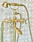 Unlacquered Brass FLoor Mounted Tub Filler