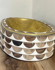 Unlacquered Brass Oval Bowl - Vessel Bathroom Sinks