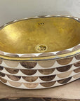 Unlacquered Brass Oval Bowl - Vessel Bathroom Sinks