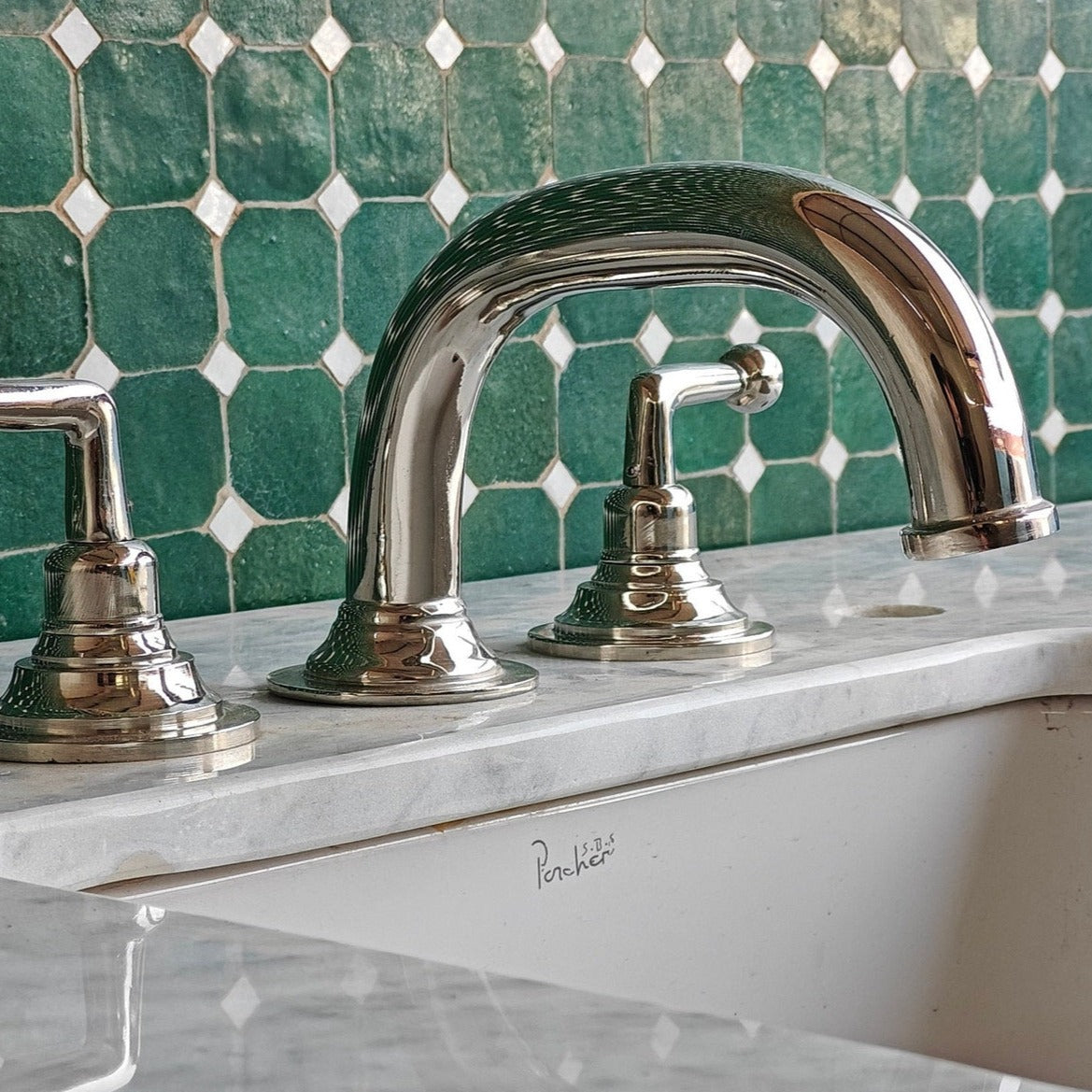 Polished Nickel Deck Mounted Faucet