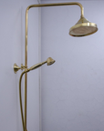 Unlacquered Brass Exposed Shower with HandHeld