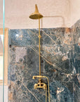 Unlacquered Brass Exposed Shower