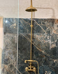 Unlacquered Brass Exposed Shower