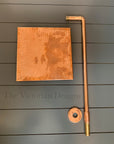 Unlacquered Solid copper Round Shower Head, copper Arm Extension - BRASSMA