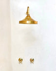 Unlacquered brass shower faucet set - 8" Round ShowerHead