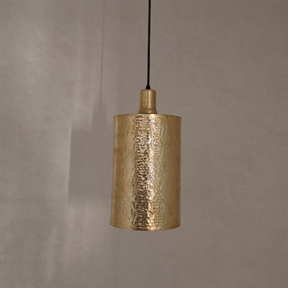 Hammered Brass Cylindric Pendant Light, Moroccan Pendant lights