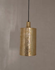 Hammered Brass Cylindric Pendant Light, Moroccan Pendant lights