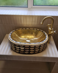 Vessel Sinks For Bathroom - Oval Antique Brass Sink - Bathroom Sinks