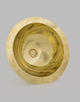 Moroccan Golden Brass Hammered Sink - Handmade Round Drop-in Sink