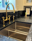 Natural Brass Faucet Kitchen With Special Butterfly Handles