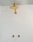 Rainfall Brass Shower System With Victorian Arm