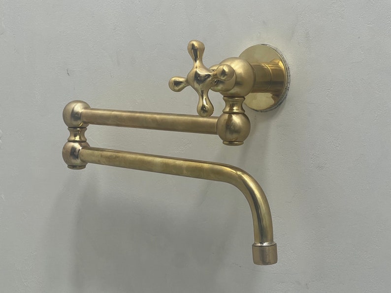 Unpainted Brass Cross Pot Filler