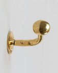 Set of Handcrafted Unlacquered Brass Hooks For Wall