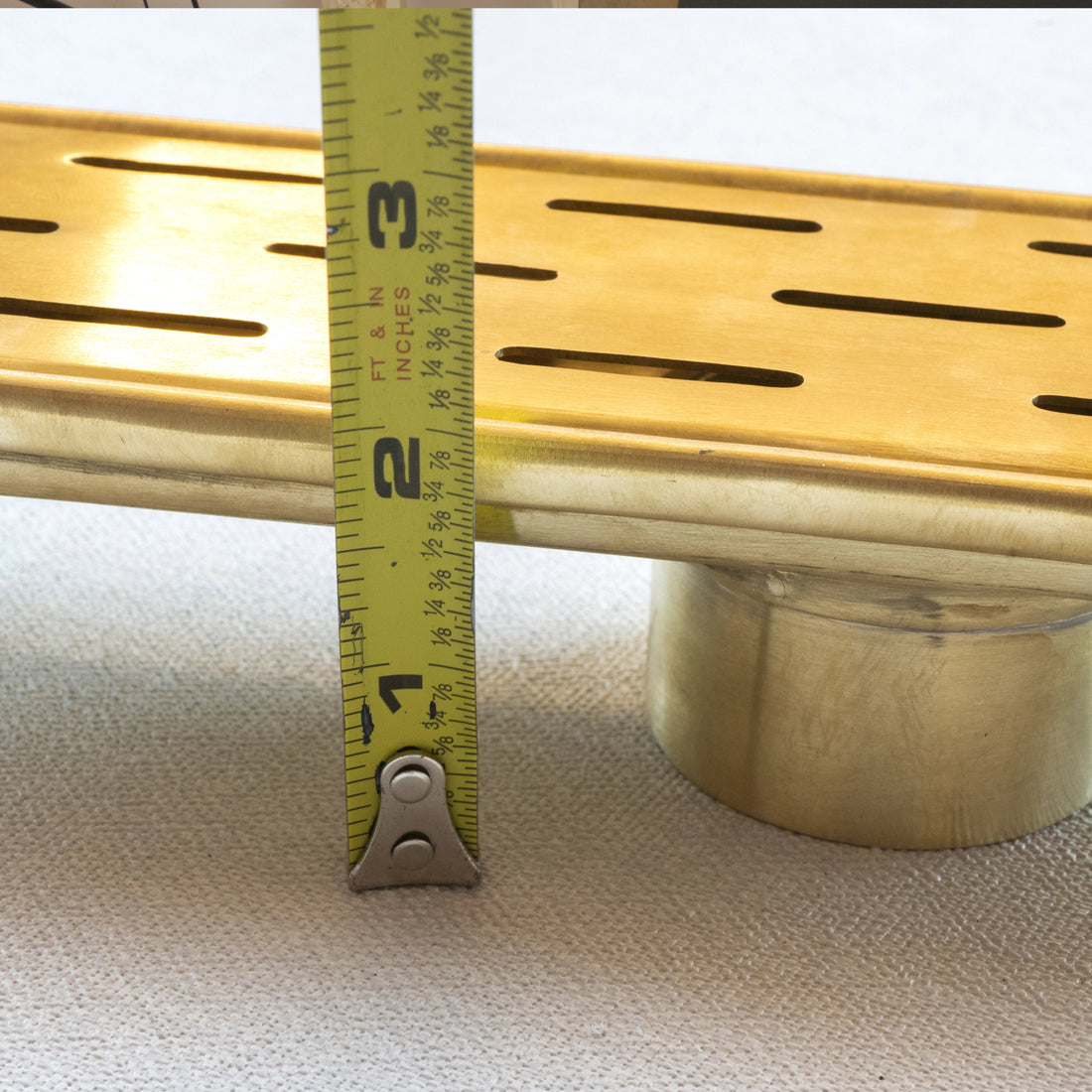 Unlacquered Brass Linear Floor Drain