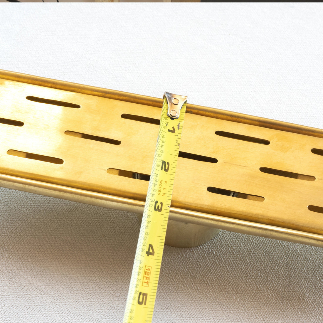 Unlacquered Brass Linear Floor Drain