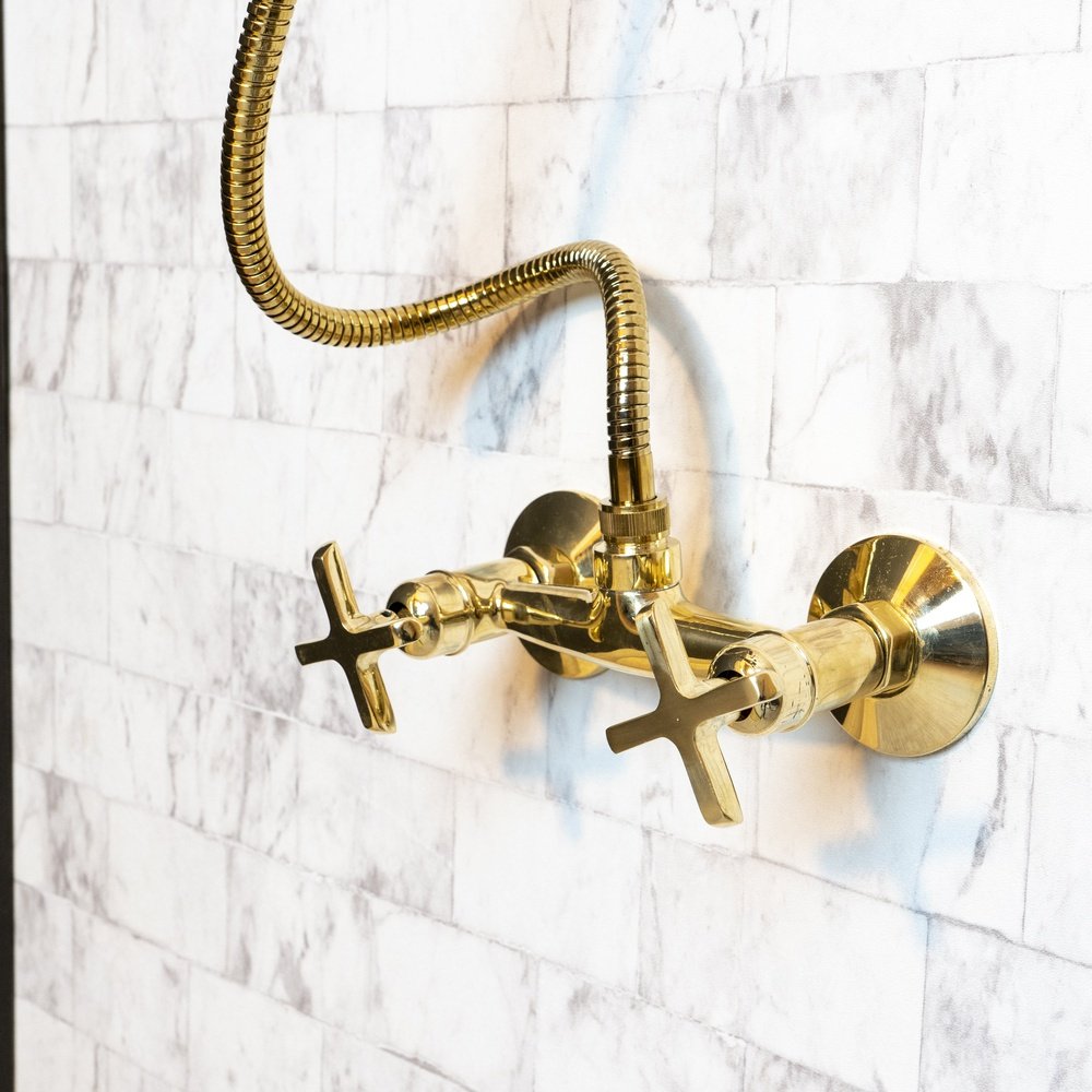 Solid Brass Shower System With Handheld Shower