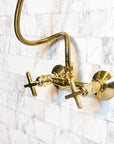 Solid Brass Shower System With Handheld Shower