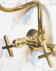 Solid Brass Shower System With Handheld Shower