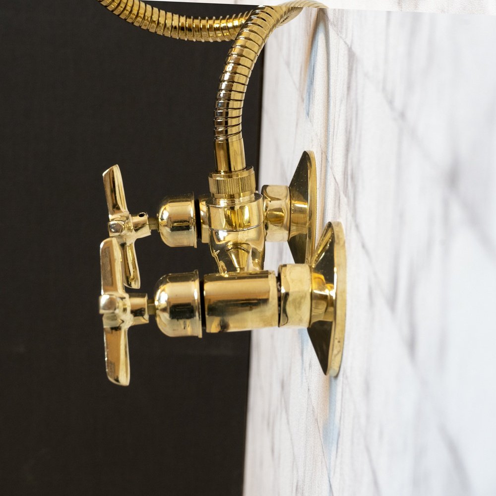 Solid Brass Shower System With Handheld Shower