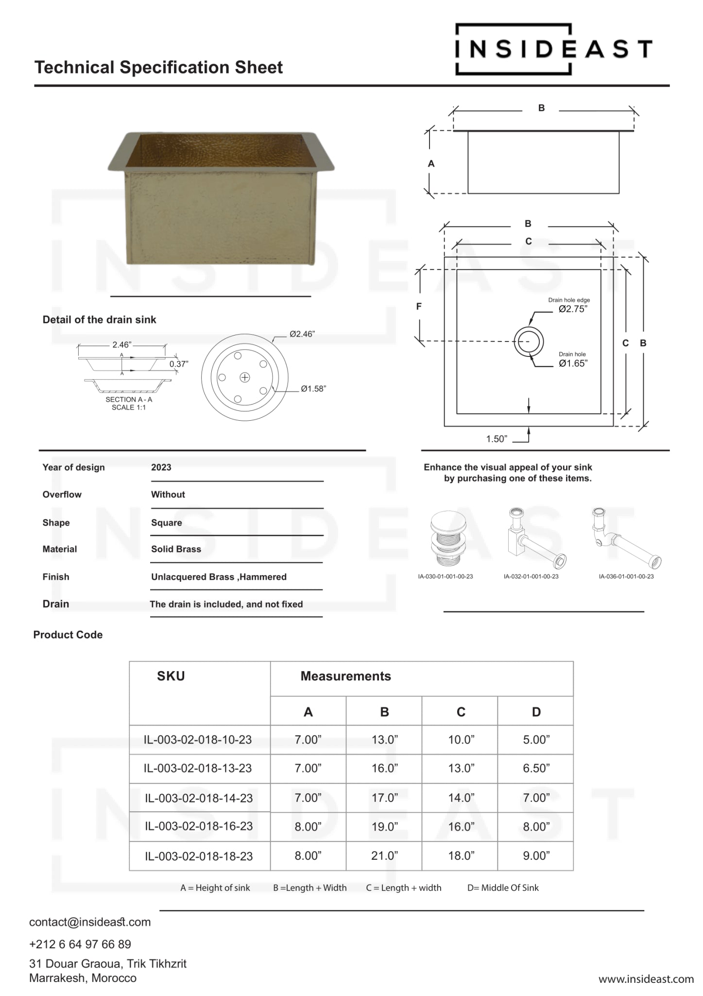 Solid Unlacquered Brass Undermount Hammered Sink, Kitchen Bar Sink