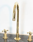 The Bell Widespread Unlacquered Brass Kitchen Faucet