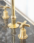 The Bell Widespread Unlacquered Brass Kitchen Faucet