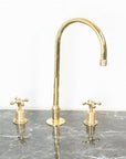 The Bell Widespread Unlacquered Brass Kitchen Faucet