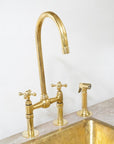 The Brass Bridge Kitchen Faucet With Sprayer